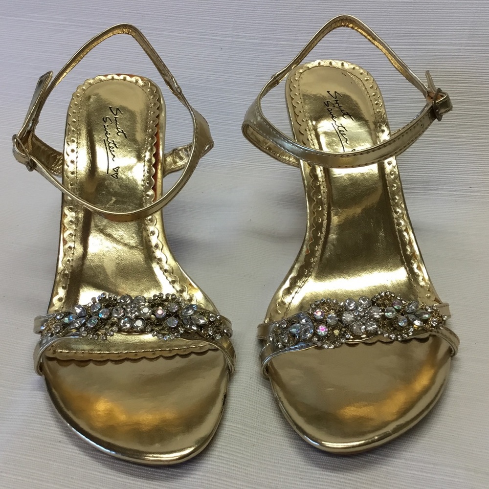 Statement Gold Heels by Sweet Seventeen